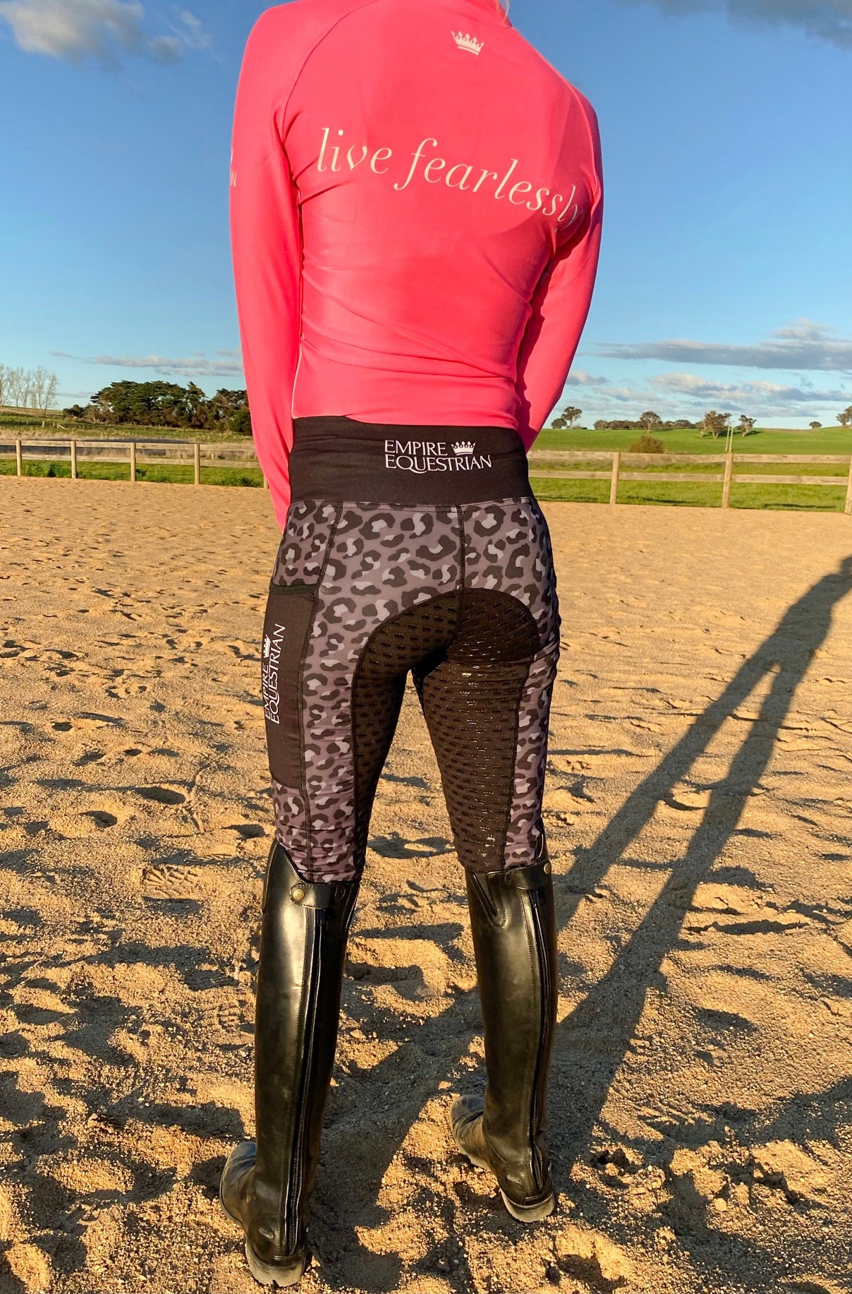 Unlined Riding Tights - OFF WHITE WITH GREY SEAT – Empire Equestrian