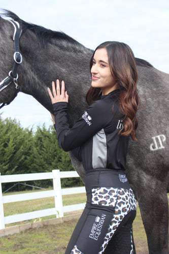 Baselayer-Oberteil – UNISEX SCHWARZ MIT GRAUEM MESH